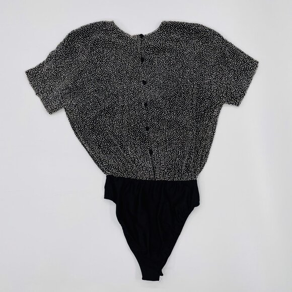 Vintage Oleg Cassini Black Tie Beaded Bodysuit | Size S-L - Picture 10 of 16